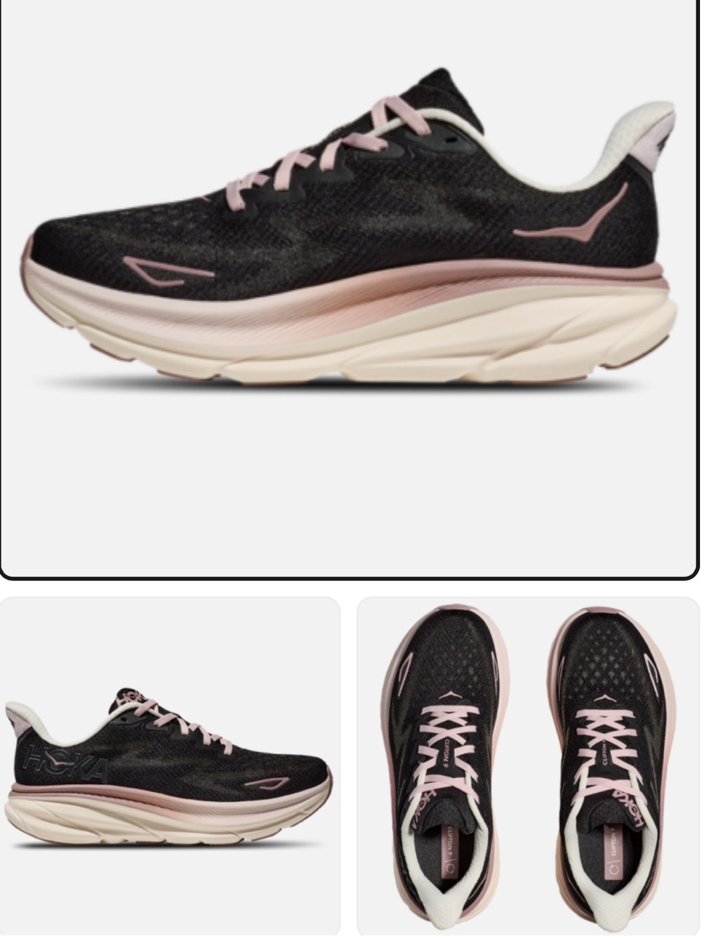 Hoka One One HOKA Clifton 9 Obsidian Quartzite size 8 regular